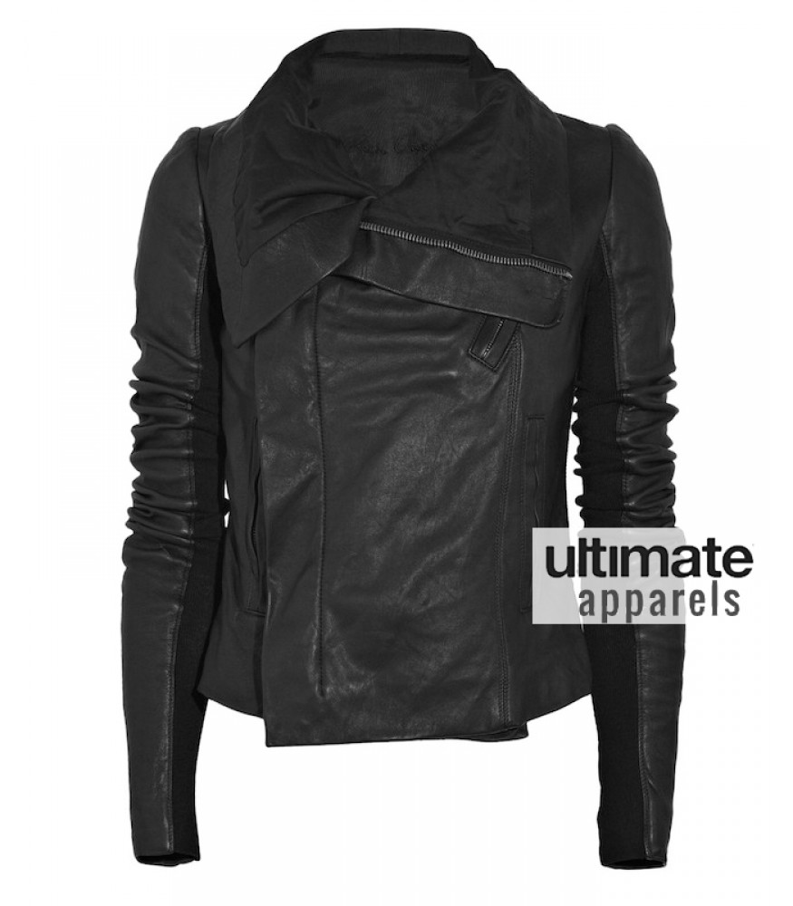 Designer's Taylor Swift Rick Owens Black Leather Jacket